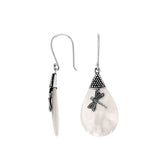 AE-1126-MOP Sterling Silver Pears Shape Earring With Mother Of Pearl Jewelry Bali Designs Inc